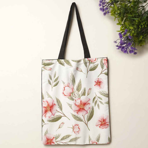 Floral Printed Tote Bag - Uncommongifts.in